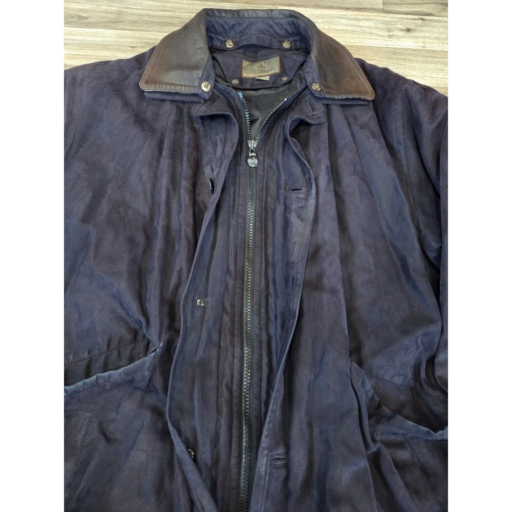 Vintage Rainforest Mens XL Down Lined Chore Jacket Barn Coat Heritage Navy - Picture 4 of 12